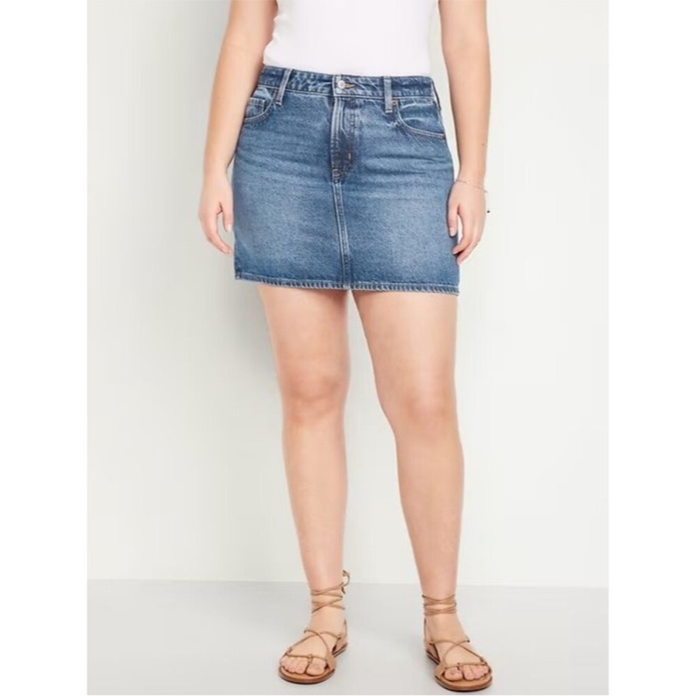 Old Navy Mid Rise Jean Mini Skirt
